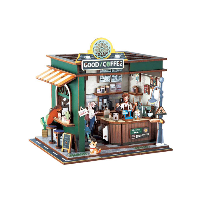 Productvisuals_Modelbouw 3D Wooden Puzzle Koffieshop