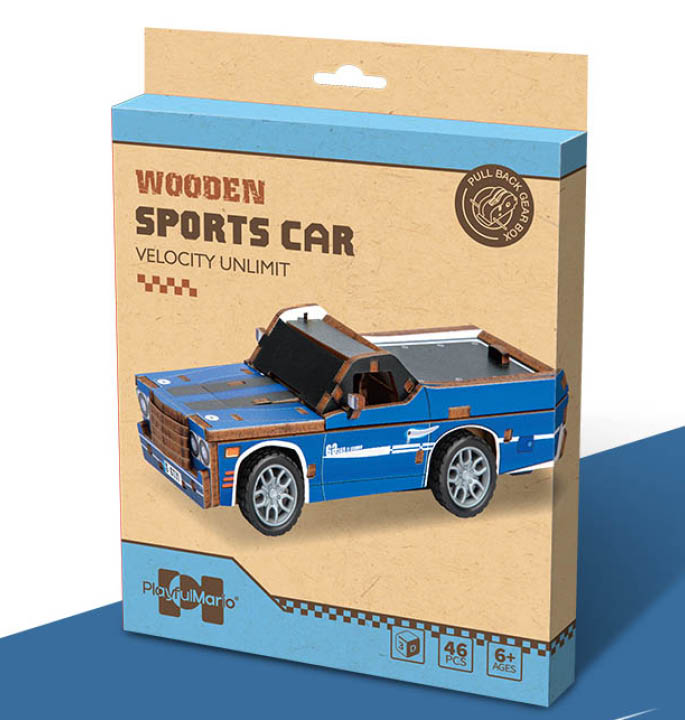 Productvisuals_Modelbouw 3D Wooden Puzzle Pick-up Truck 2