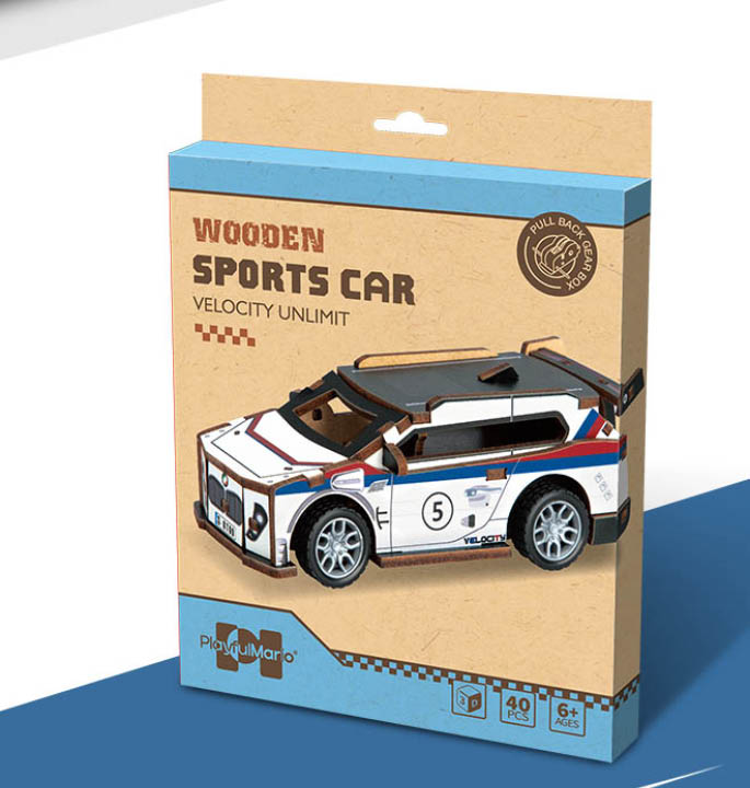 Productvisuals_Modelbouw 3D Wooden Puzzle Sportauto 2
