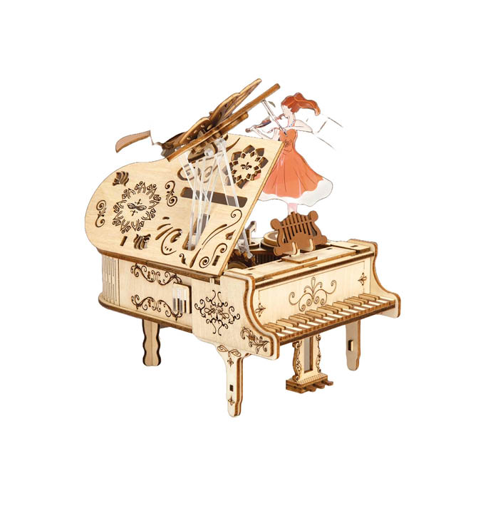 Productvisuals_Modelbouw 3D Wooden Puzzle Vleugelpiano