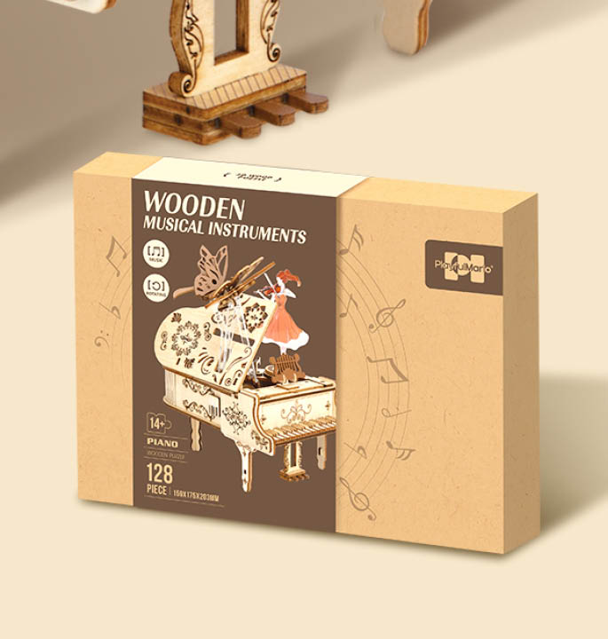 Productvisuals_Modelbouw 3D Wooden Puzzle Vleugelpiano 2
