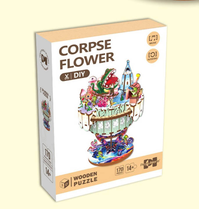 Productvisuals_Modelbouw 3D wooden puzzle Corpse Flower 2