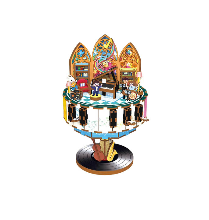 Productvisuals_Modelbouw 3D wooden puzzle Pianorecital