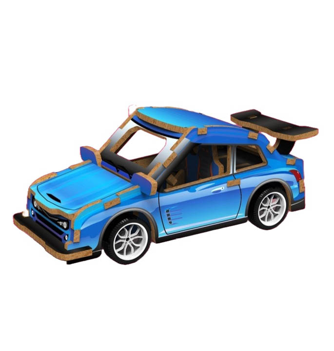 Productvisuals_Modelbouw 3d Wooden Puzzle Mini Sportauto