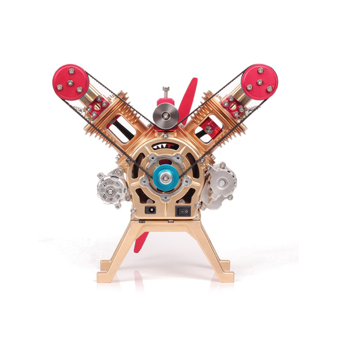 Productvisuals_Modelbouw Teching dubbele cilinder motor model dm142
