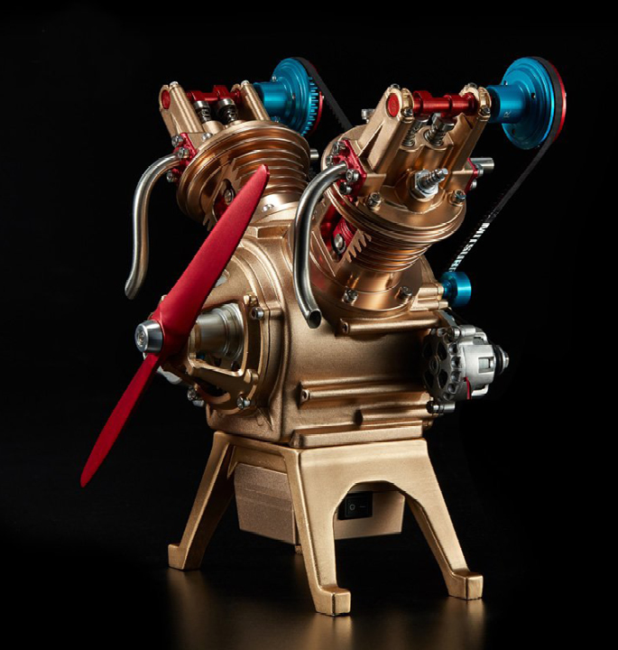 Productvisuals_Modelbouw Teching dubbele cilinder motor model dm144